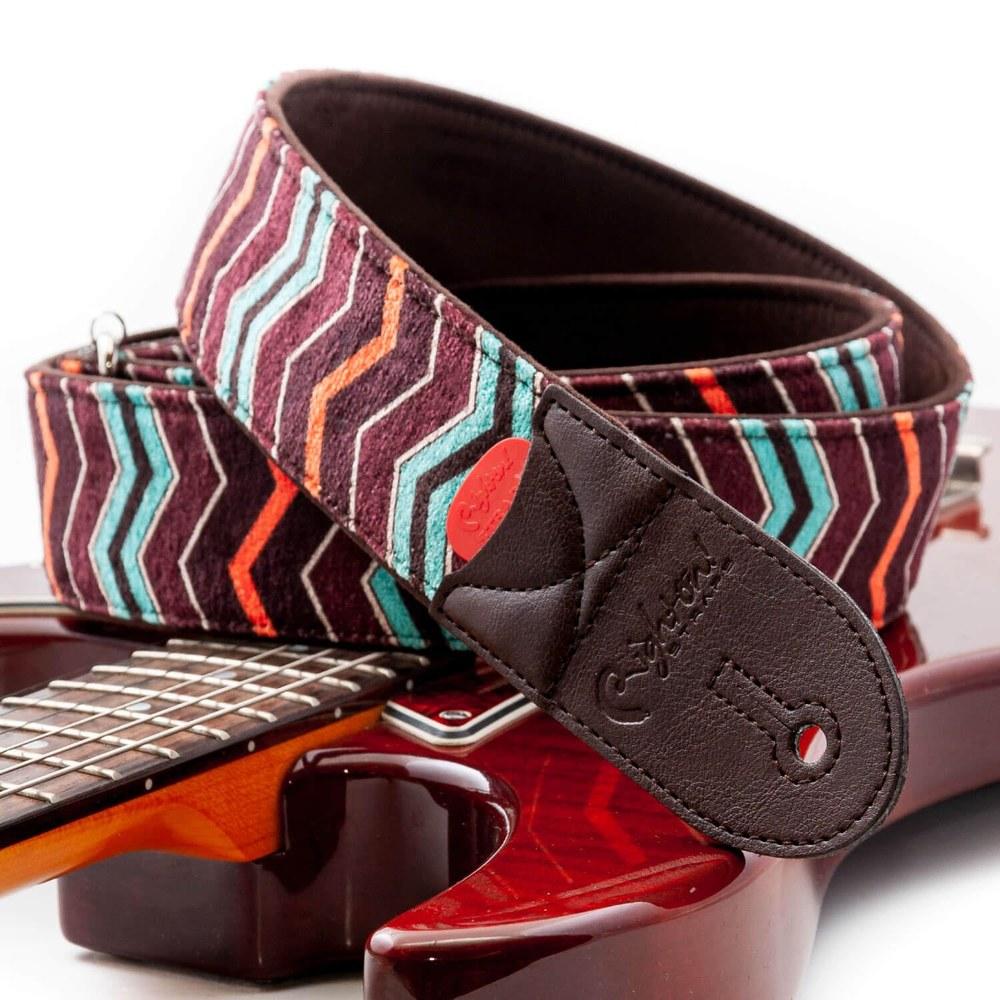 RightOn! Straps Guitar and Bass Strap ZIGGY TEAL 5cm Width 80–145cm