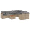VidaXL Salon de Jardin avec Coussins 10 pcs, Canapés de Terrasse, Ensemble de Meubles de Patio, Mobilier d'Extérieur, Beige 3258713