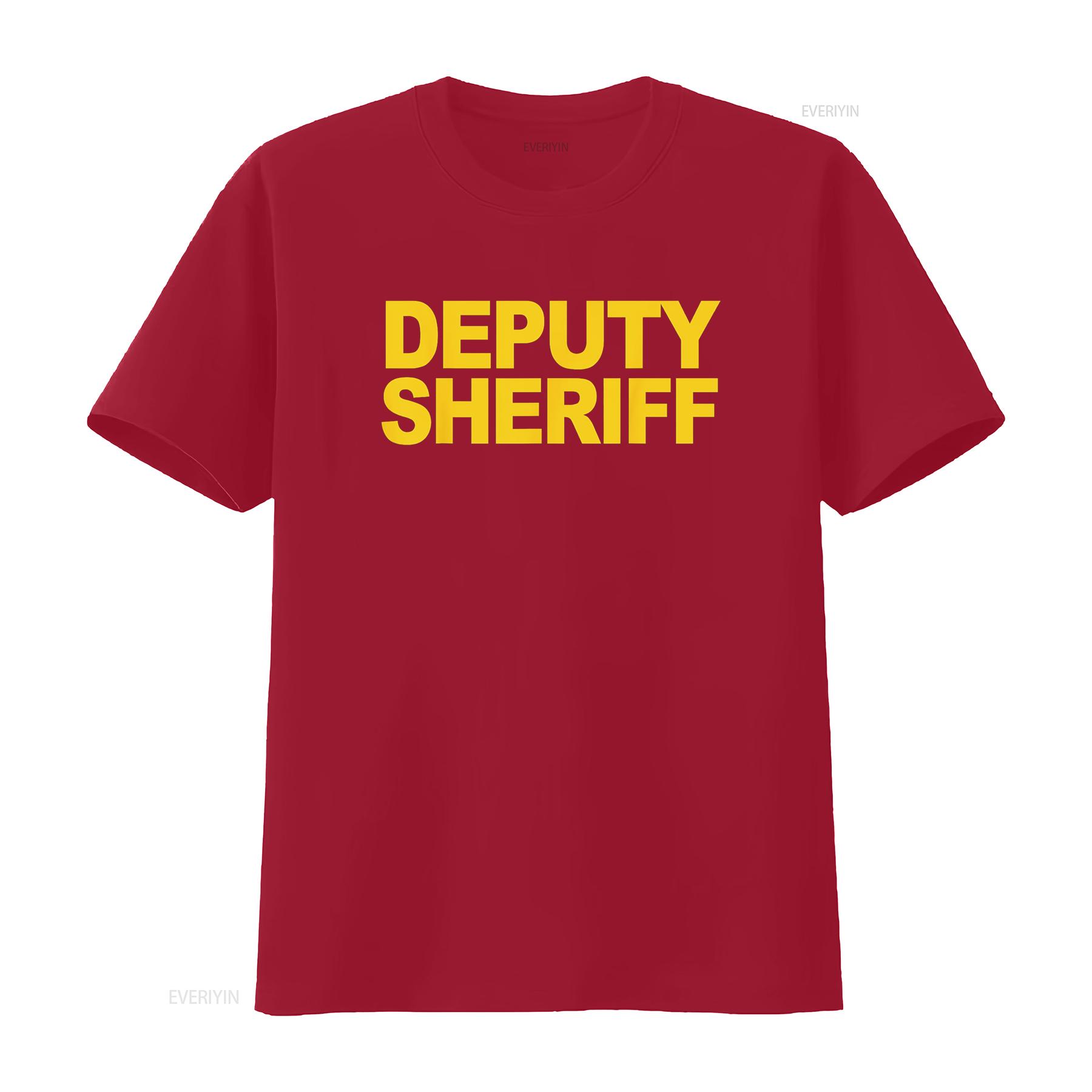 

Deputy Sheriff T Shirt Front Print Law Enforcement Clothing vintage Washed Versatile graphic Breathable Top For Everyday Wear S