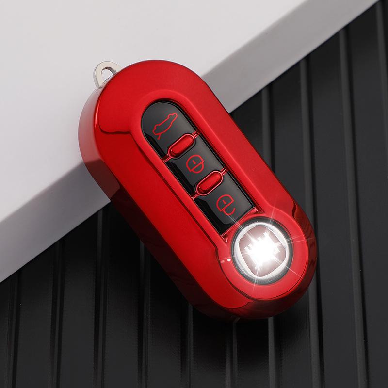 

Fiat 500 TPU Soft Rubber Folding Key Shell