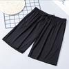 Men Shorts Solid Color Loose Elastic Waist Colorfast Students Shorts for Daily Wear