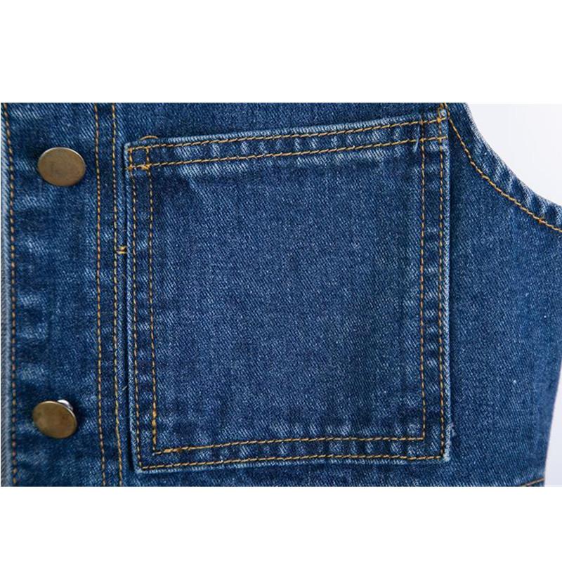 Mittlere Länge Jeansweste Frauen Frühling Herbst Slim Jeans Weste Jacken Weibliche Casual Ärmellose Westen Cowboy Mantel Tops