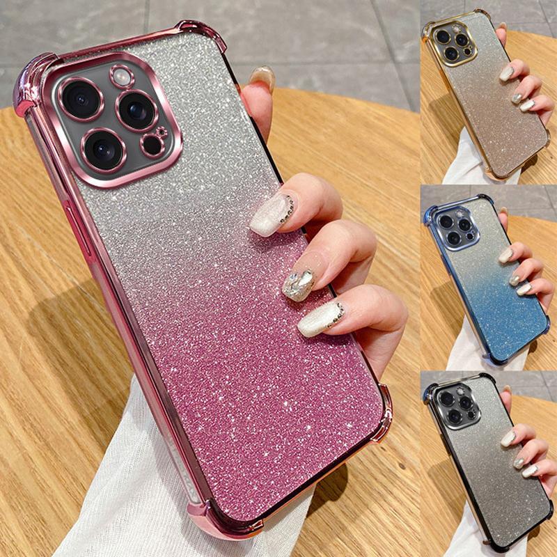 Glitter Luxury Plating Clear Phone Case For Infinix Smart 10 Plus 9 8 7 Four-corner Anti-fall Cover