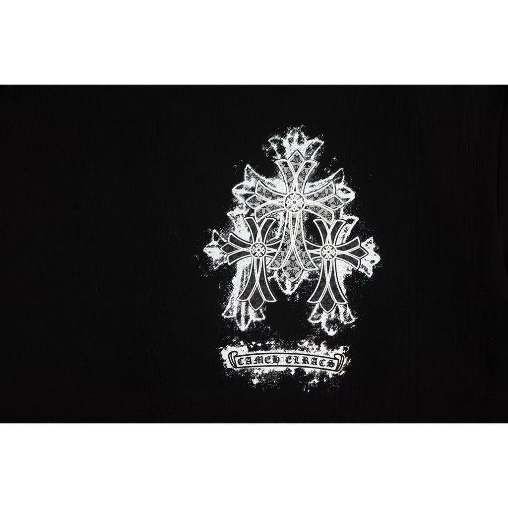 W389 CHROME HEARTS 2026 Summer New High Quality Cotton Round Neck Loose Large Size T-shirt Couple T-shirt