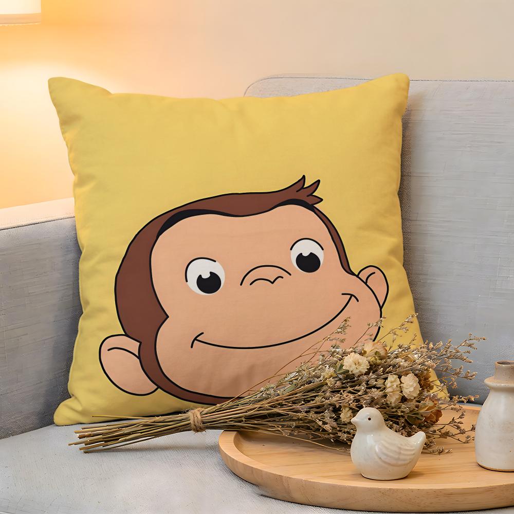 Cushion Cover Linen SkinFriendly Soft Decorative Case for Sofa Home Decor MONKEY CARTOON CCurious GeorgeS Pillow cover