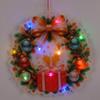 Yousheng 4Pcs/Set Christmas Ornament Set Santa Claus Reindeer Bear Wreath Shape Festive LED Ornament Set Holiday Decoration