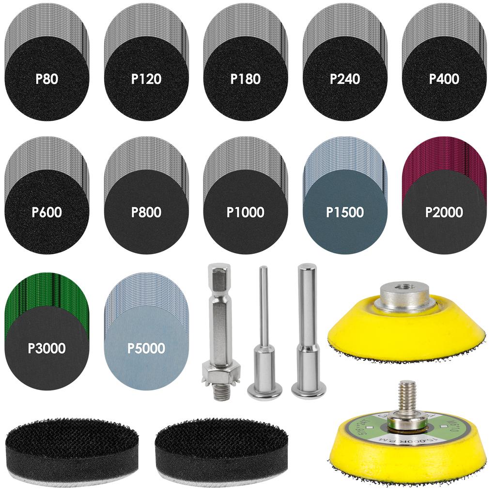 50/160/240 Stück 2/3 Zoll 50mm Schleifscheiben Pads 80-5000 Körnung Schleifpolierpad-Set Für Bohrer Schleifer Rotationswerkzeuge Schleifpapiere