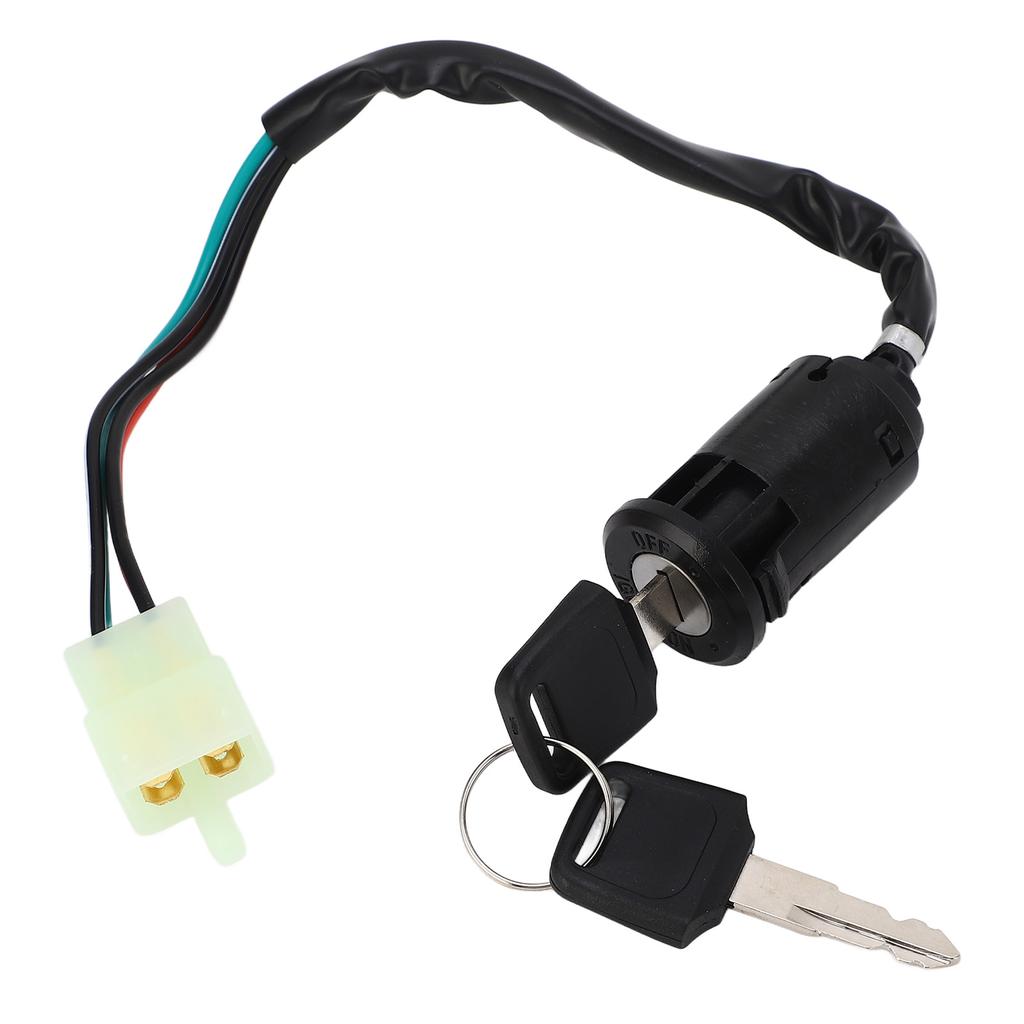4 Pin Wire Ignition Key Switch Sensitive Durable Ignition System Switch with 2 Keys for Quad 4 Wheeler ATV Go Kart