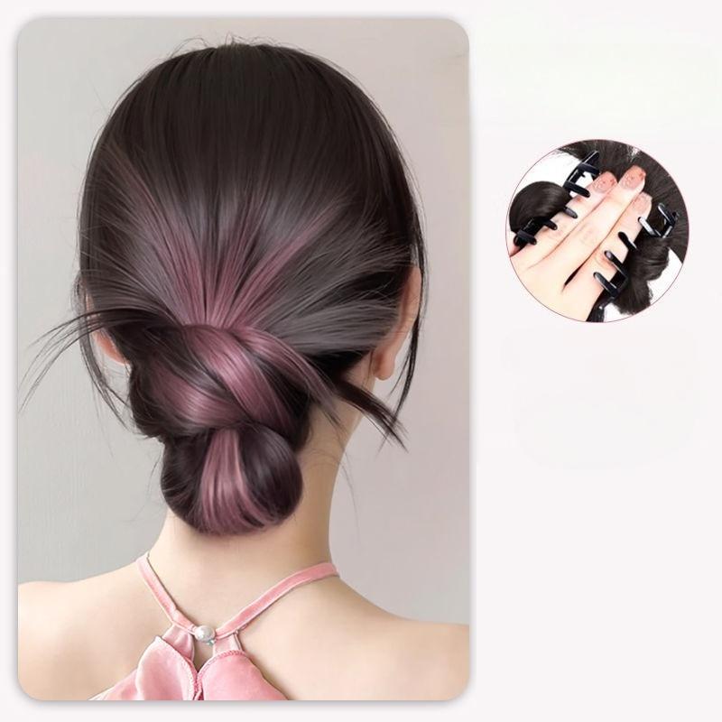 Women Simple Hair Claw Lazy Feather Ponytail Claw Korean Fashion Meatball Crab Clip Fake Hair Clamp High Ponytail Accessories