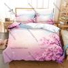 Japanisches Kirschblüten-Bettwäscheset Einzelbett Zweibettbett Vollgröße Queen-Size King-Size Bettwäscheset Schlafzimmer für Erwachsene Bettbezug-Sets Anime-Bettwäscheset