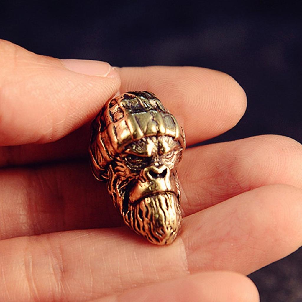 Handmade Brass Gorillas Pendant with Woolen Hat Keychain Accessories Jewelry Making Component for Fashion Enthusiasts