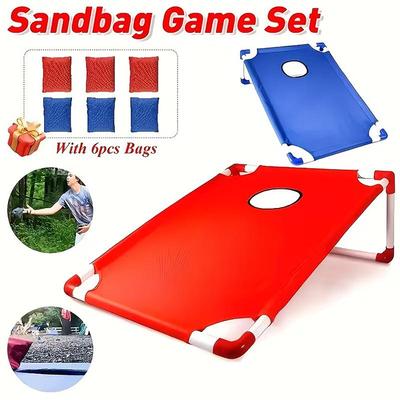 Cornhole Toss Game Set Outdoor Foldable Sandbag Board Portable Bean Bag for Backyard BBQ Camping Park Activity