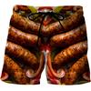 Summer 3D Food Graphic Print Shorts Fashionable Casual Beach Men's Shorts
