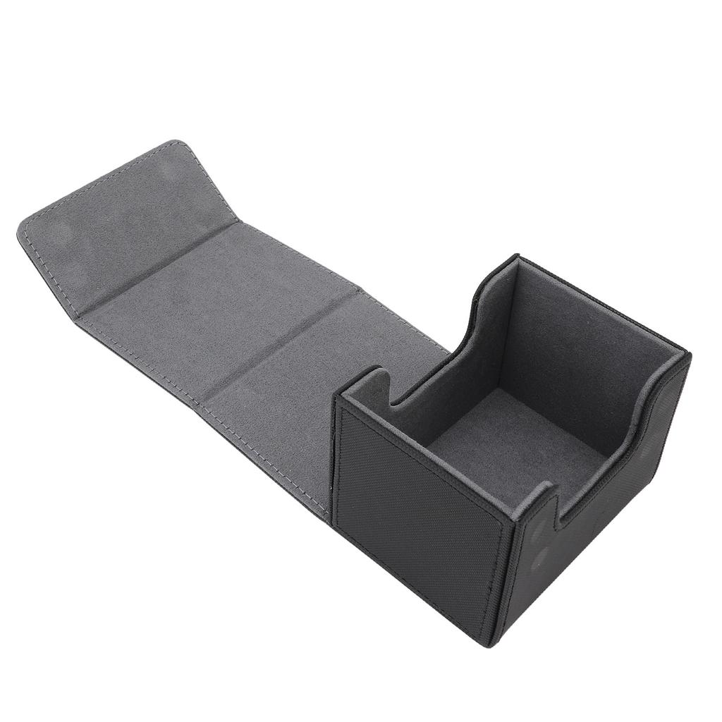 Trading Card Storage Box Magnetic Closure PU Leather Card Storage Case Holds 120 Single Sleeved Cards for Game Sport
