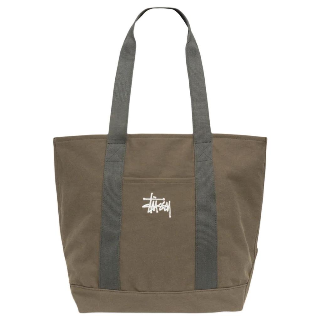New Stussy Cotton Tote Bag, Shopping Bag, Shoulder Bag Extra Large Men's Green 134275-GREN