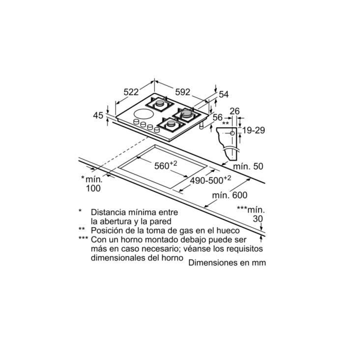 Plaque de cuisson Balay 3ETG667HB - Intégré - Combi - Céramique - Noir - Fonte - 1000 W
