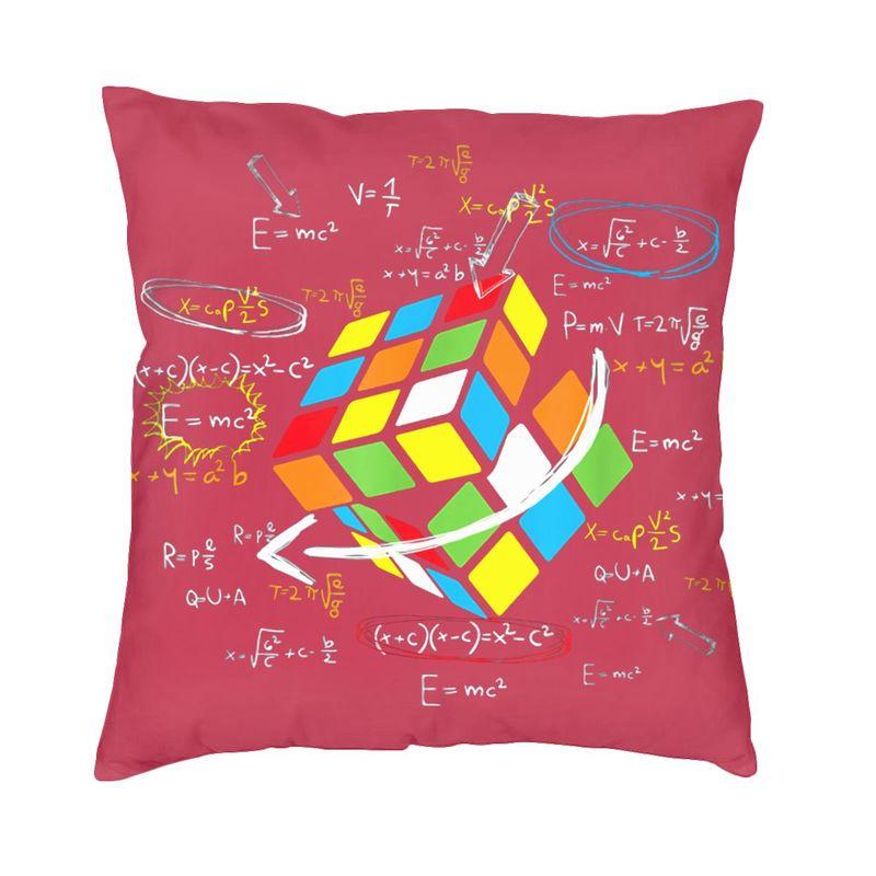 Math Rubik Rubix Rubiks Player Cube Math Lovers Cushion Cover 45x45cm Home Decorative Printing Throw Pillow for Car Doublesided 30x30cm 12x12in