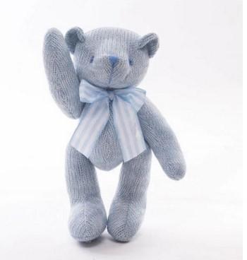 Knitted Teddy Bear Plush Toy - Creative Yarn Doll with Moveable Joints, Articulated Soft Cuddle Toy for Kids & Collectors