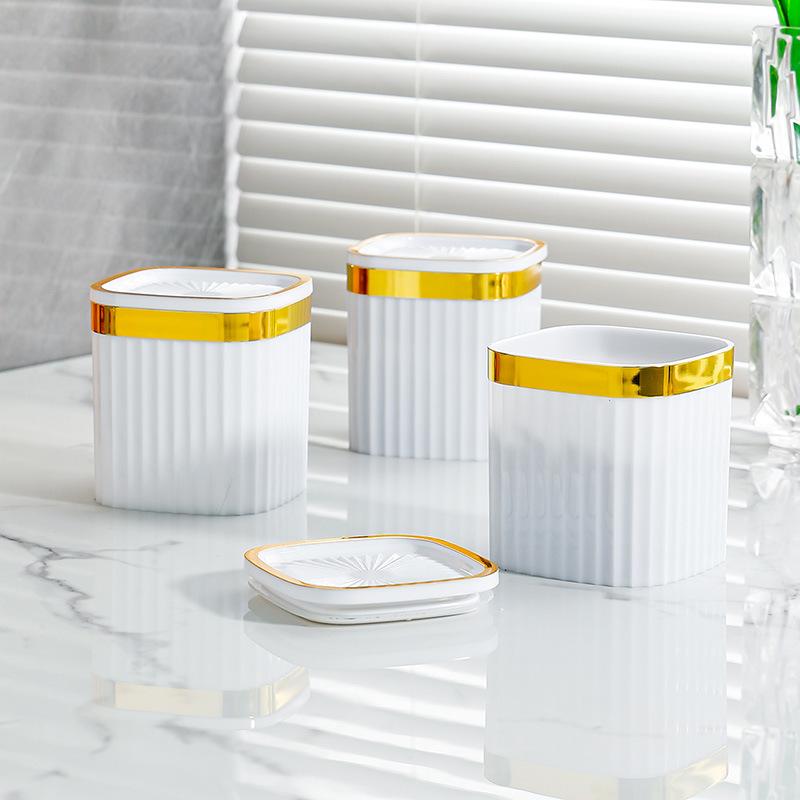 Plastic sealed can, milk powder can, square round with lid, food jar, kitchen, grain storage box, storage tank