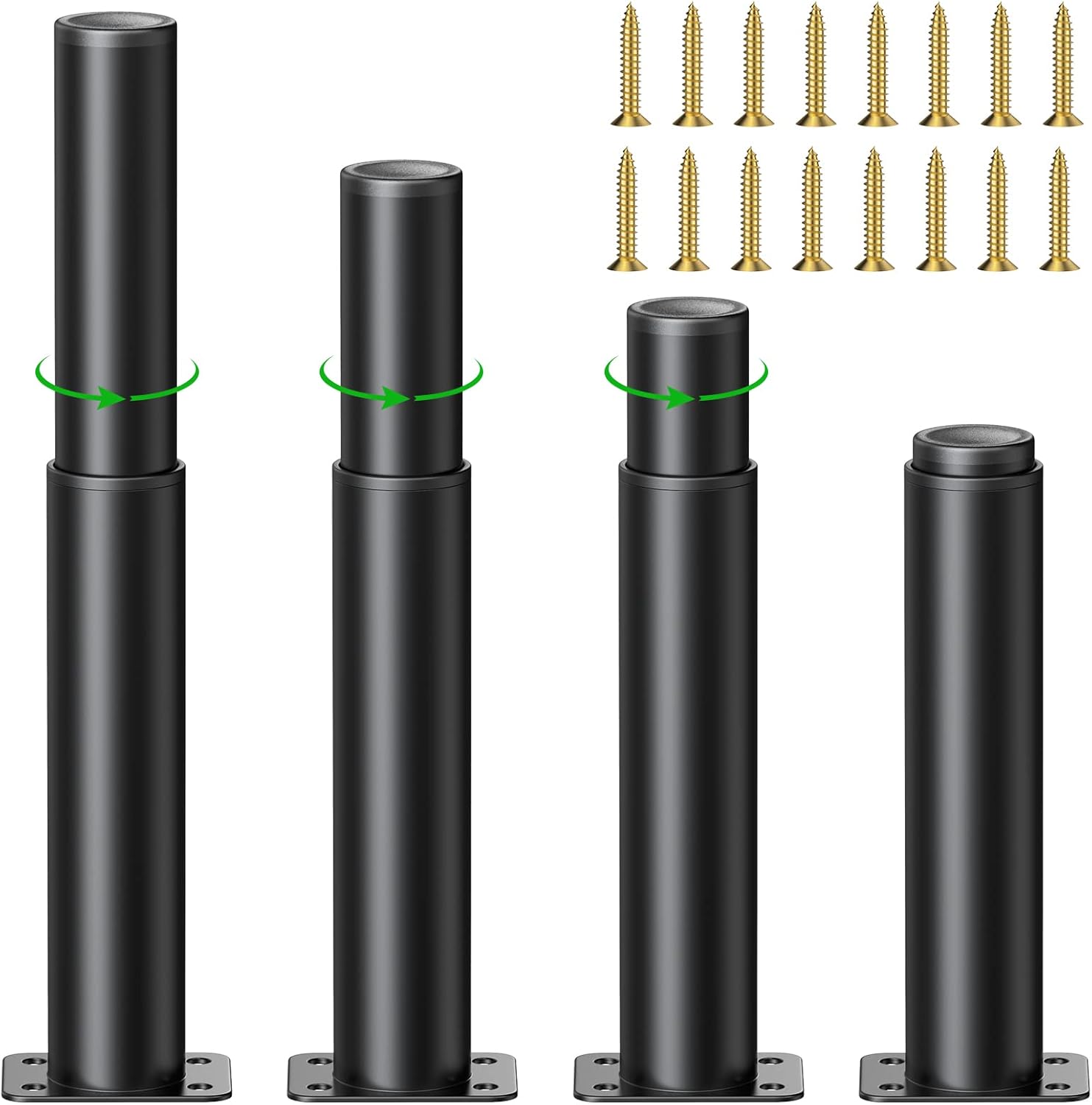 

Упаковка из 4 металлических мебельных ножек, 18 см регулируемые белые мебельные ножки, регулируемая высота 0-150 мм, грузоподъемность до 800 кг, мебельные ножки 18-30 cm
