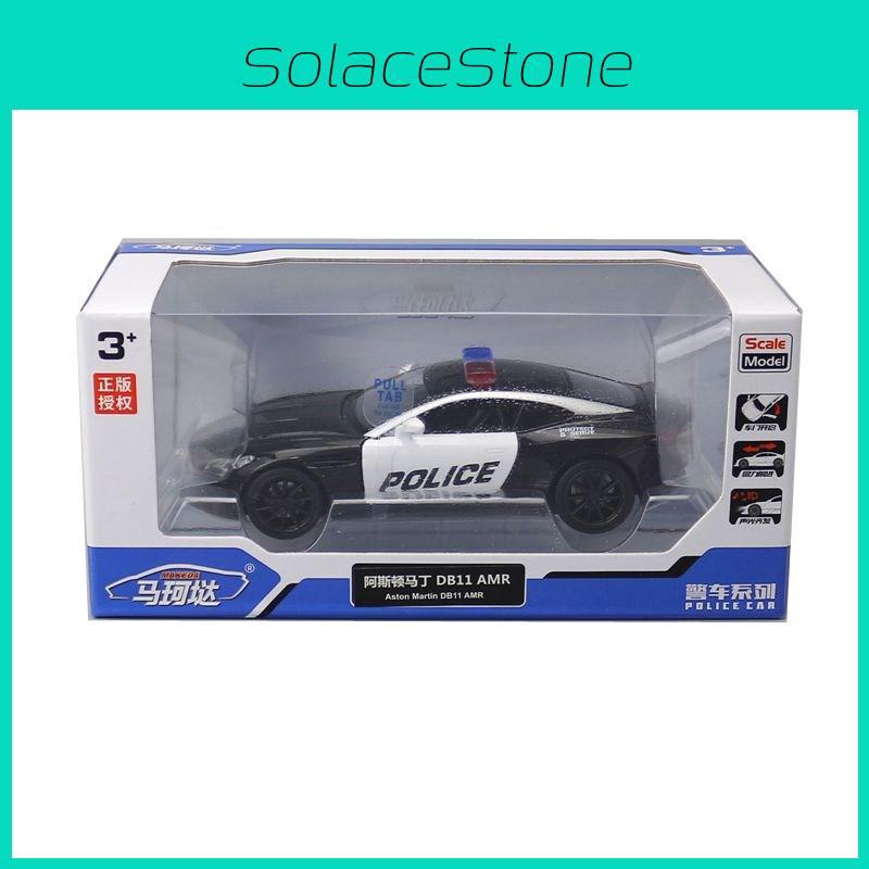 Aston Martin 132 Alloy Car Model Police Car With Sound Light Collector For