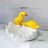 Niedliches Seifenschalen-Set aus Keramik mit Cartoon-Ente (2 Stücke)