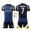 Kids Saudi Ronaldo Football Jersey Suit Sports Equipment Blue Youth Soccer Training Kit