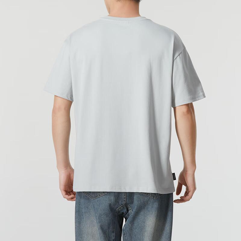 Puma Embroidered Letter Design Casual Breathable Short Sleeve T-Shirt With Dropped Shoulders SS24 Men Tops Gray 630352-10