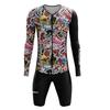 Righttrack Sport Herren Radsport-Einteiler Performance Langarm Schnelltrocknend UV-Schutz Speedsuit Trisuit Rennrad MTB Bekleidung