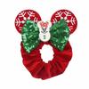 Christmas Disney Cute Ears Elastic Velvet Hairbands For Girls Sequins 4"Bows Headband Women Festival Trip DIY Hair Accessories