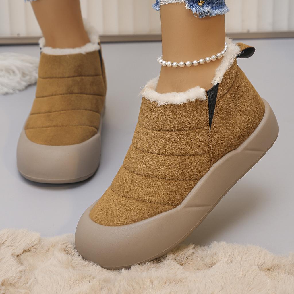 Fashion 2025 New Women Ankle Boots Retro Thickened Fluff Shoes Female Outdoor Thick Slip-on Snow Boots Women Casual Warm Non-Slip Boots