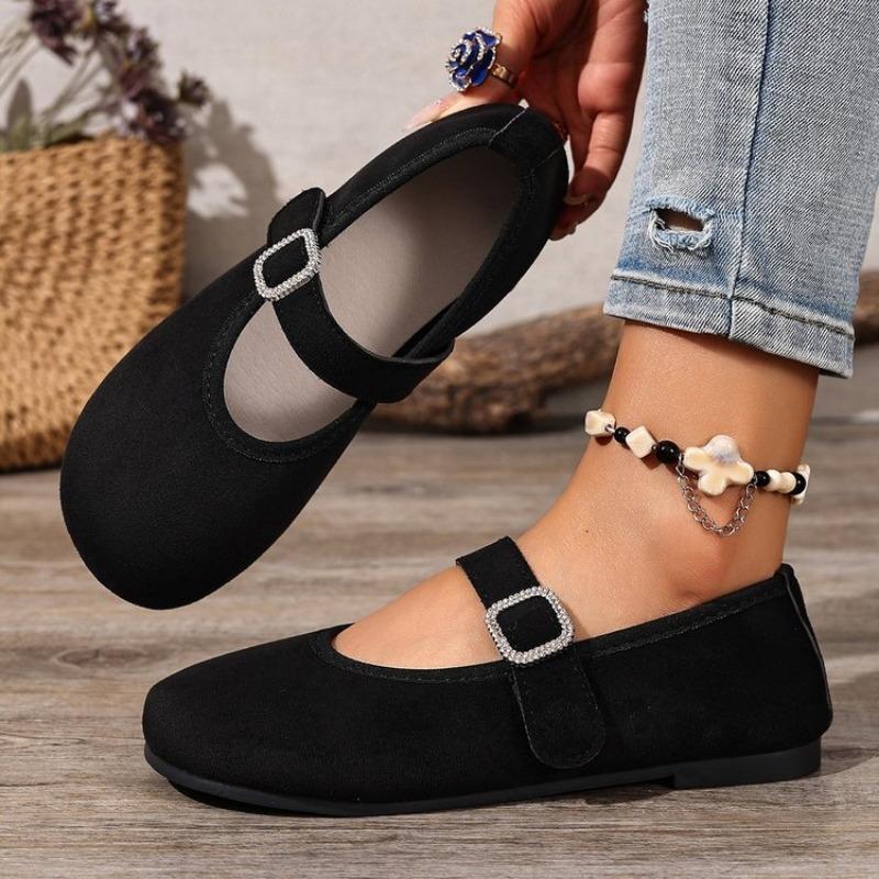Frosted Word with Mary Jane Shoes Women's Autumn New Round Head Shallow Mouth Single Shoes Flat Sole Single Shoes