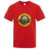 Cool Gun And Rose Pattern Men's Retro Cotton Short Sleeve Summer Fashion Oversized T-shirt For Men Streetwear Tee Tops Unisex