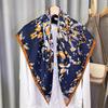 Japan Und Korea Süßer Wind Seidenschal Damen Bedruckter Schal Satin Imitatseide 90Cm Großer Quadratischer Schal Reise Sonnenschutz Schal