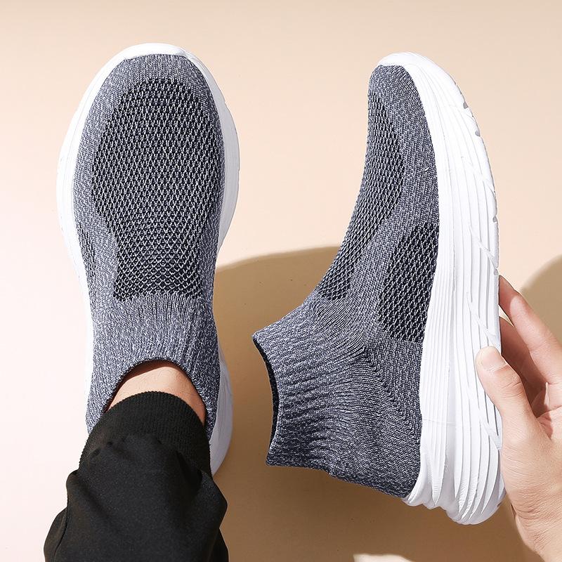 2024 autumn couple socks shoes high-top foot-fitting fly-woven sports shoes men's and women's platform casual shoes are hot-selling