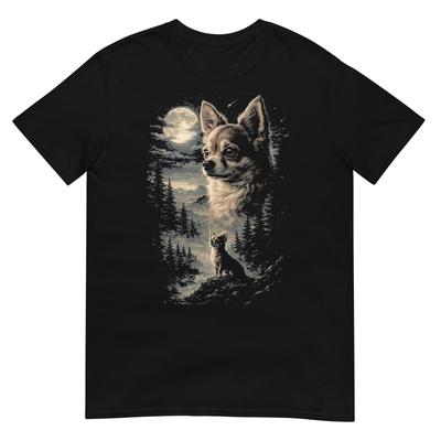 Chihuahua Heult in der Mondnacht Hundeliebhaber Wolf Wildnis Grafik T-Shirt Geschenk