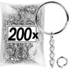 50/500pcs Metal Blank Keyring Keychain Split Rings Keyfob Key Rings Lobster Clasp Key Chain Key Pendant Stainless Steel Rings