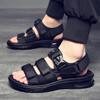 Fashion 2025 New Design Men Rome Sandals Leather Fashion Sandals Black Men Summer Shoes Comfortable Cushion Soft Gladiator Sandals