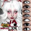 1 Pair Halloween Cosplay Contact Lenses Black White Crazy Halloween Eye Makeup Conatcts Lens Anime Softlens