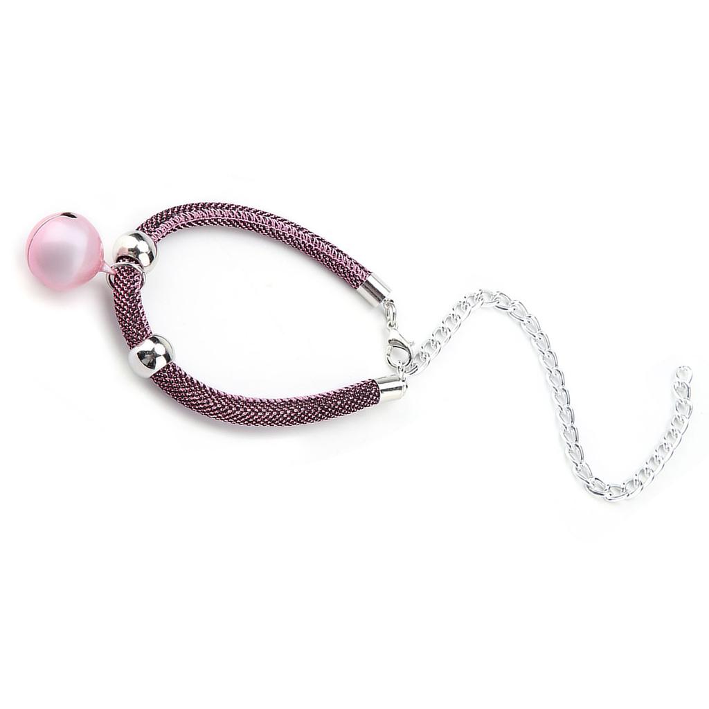Japanese Style Pets Necklace Nylon Accessory Kitten Supply Cat Bell Collar w Extension Chain