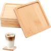 4 PSC Hexagon Bamboo Coasters for Crafts, 4.13 Inch Drink Coasters for Coffee Table, Drinking Cup Coaster for Small Plant Art Plate
