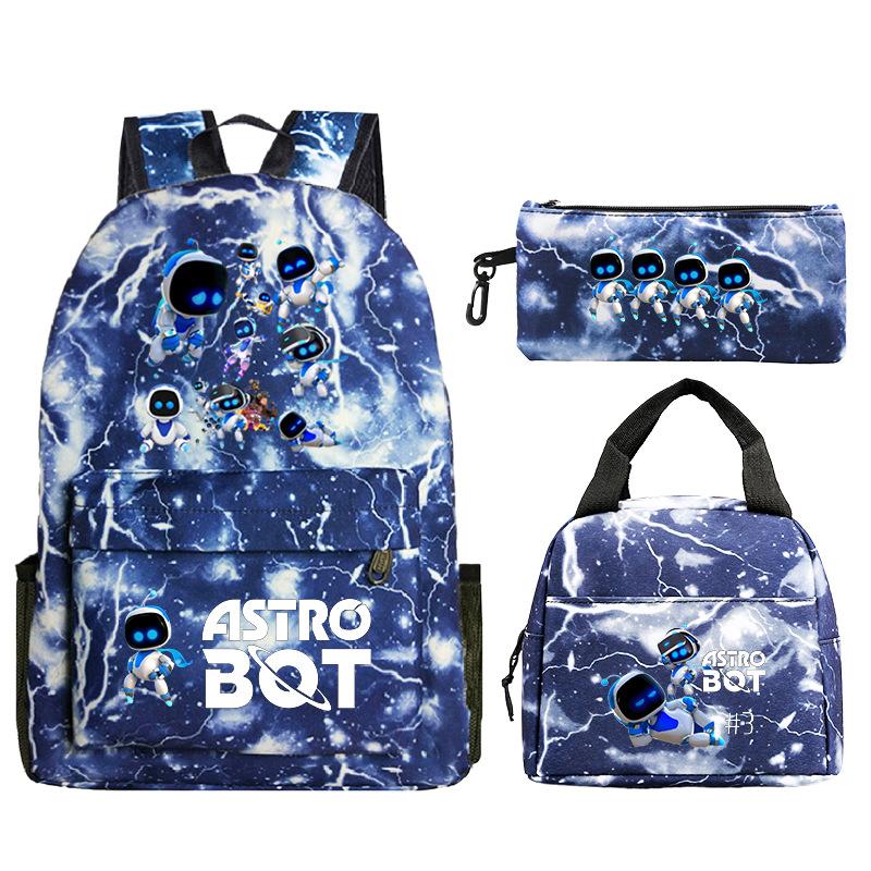 Neues Astro Bot Spiel Merchandise Druck Grund- und Sekundarschule Schultasche Außenhandel Freizeit Kinder Federmäppchen Lunchtasche