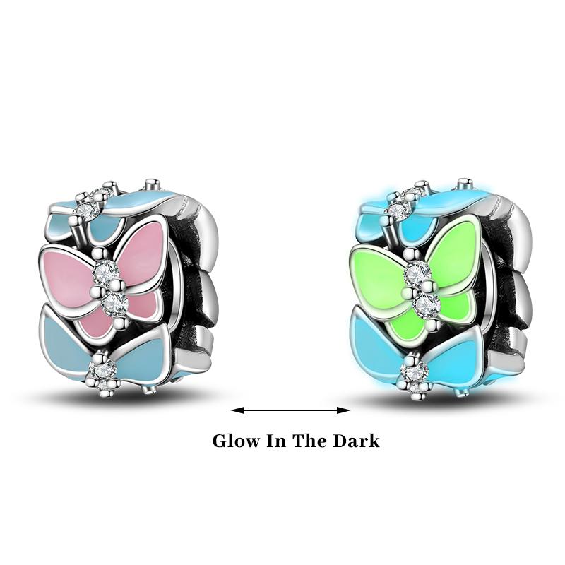 Copper Color Fireflies Bees Stars Turtles Luminous Charms Beads Fit 3Mm Original Bracelets Diy Jewelry Gift