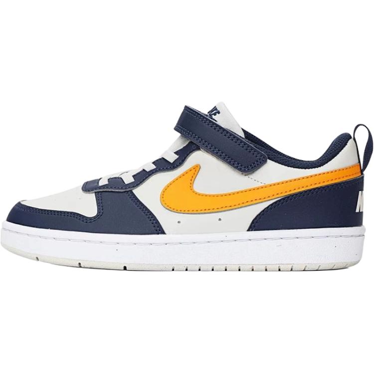 Nike Court Borough Low Recraft PS Midnattsblå Orange Peel Barnesneakers Blå Lys-Orewood-Brun Hvit DV5457-126