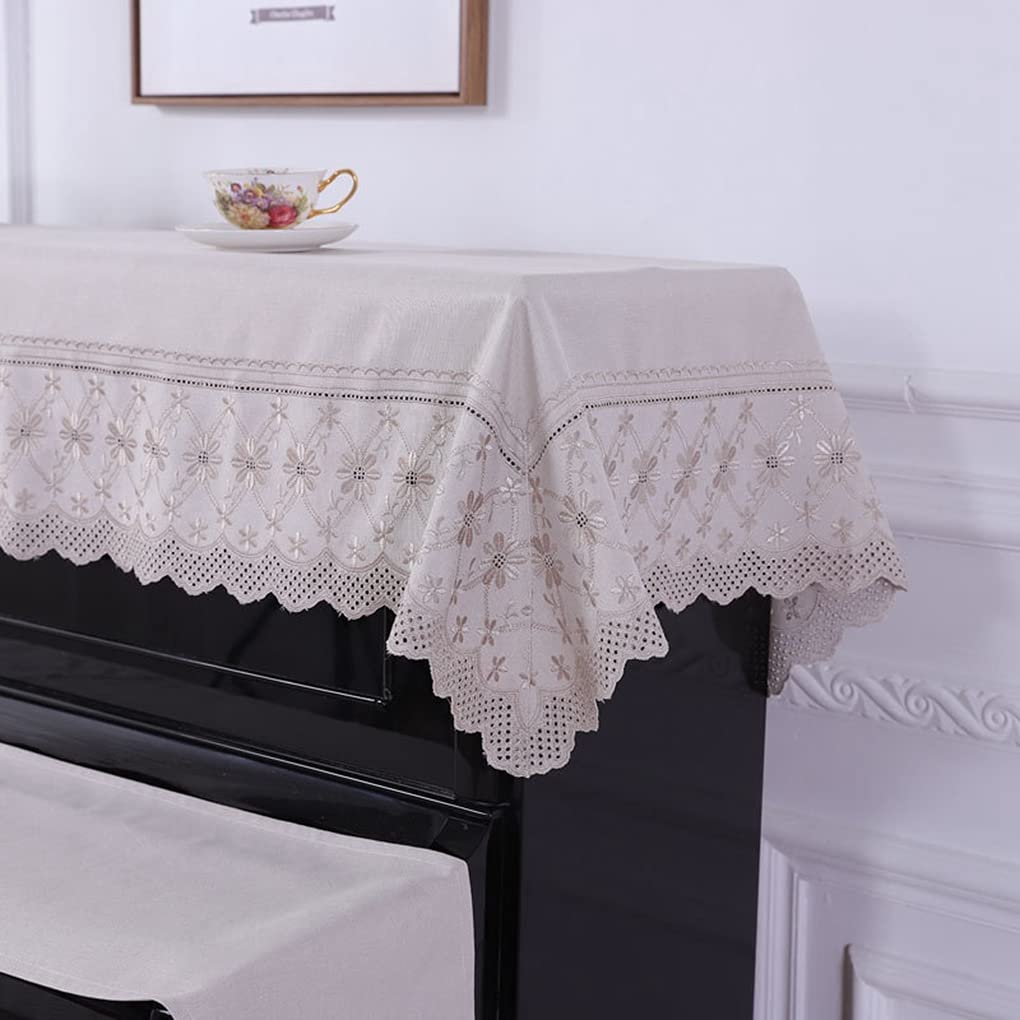 Piano Cover for Electronic Standard Upright Piano Scandinavian with European Solid Elegant Cover Keyboard Cover Chair Cover Seat Pianos Cover, Lace,