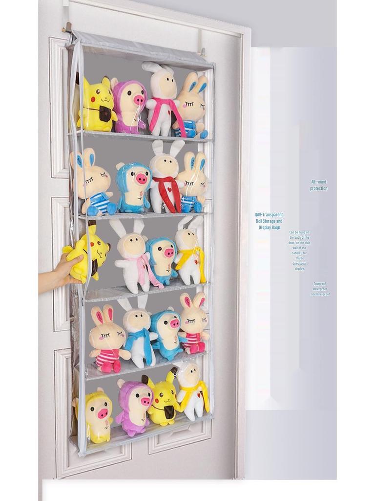 Plush Doll Hanging Storage Bag: Moisture & Dust-Proof Door & Wall Organizer