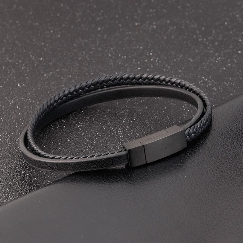 Special Luxury Style Leather Combination Splicing Men's Leather Bracelet Three Colors DIY Size New Year's Surprise Gift