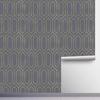 Black Gold Textured Peel and Stick Wallpaper Geometric Self Adhesive Wallpaper Removable Contact Paper for Cabinets Drawers