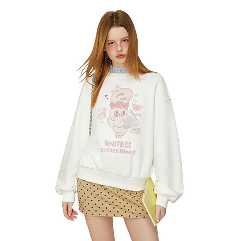 

UNIFREE Aisle-L Collab White Drop Shoulder Sweatshirt L