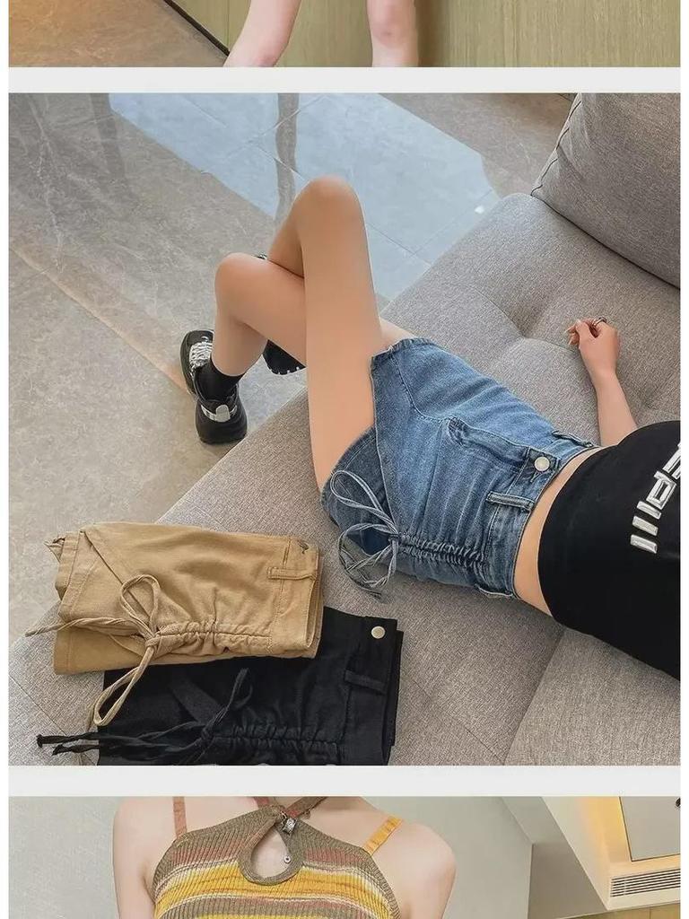 Damen High-Waisted Denim Mini Skort - 2024 Schlankmachender A-Linien Hüftumspielender Sommer-Stil